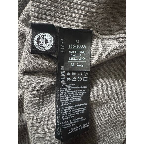 AllSaints Nomo Open Cardigan Gray Ribbed Lightweight Sweater Jacket Mens M - Picture 4 of 11